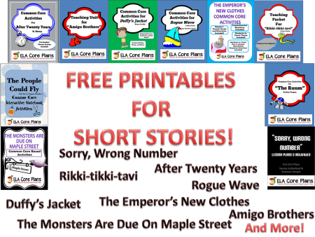 short stories free printables blog post - Teacher-Written Lesson Plans ...
